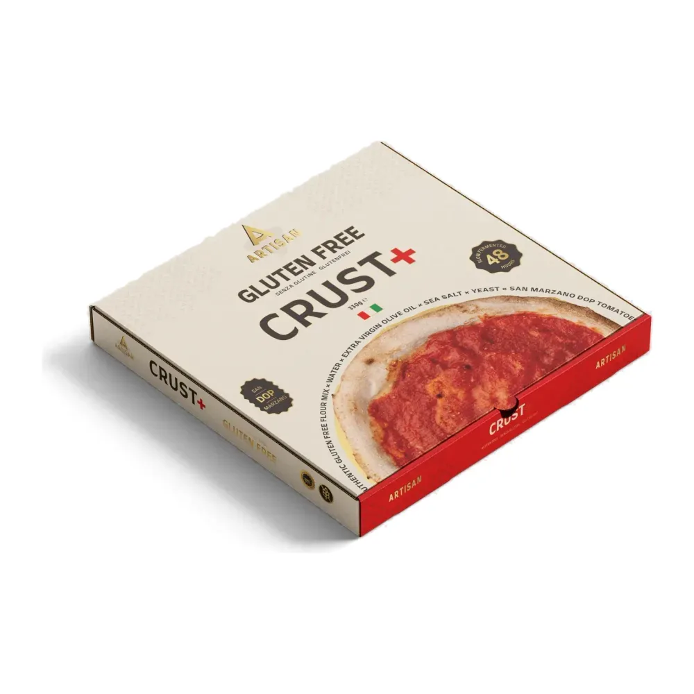 The Crust+ retail box, front facing