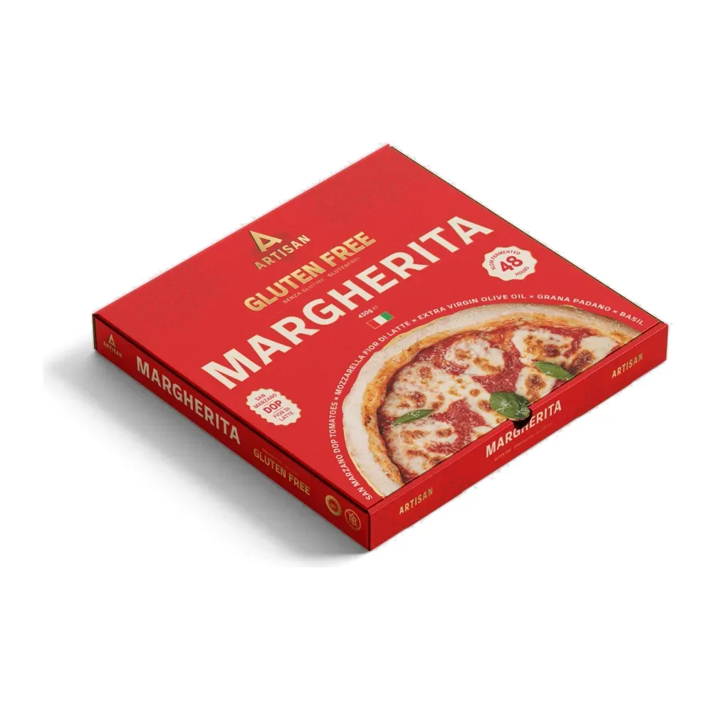 The Margherita retail box, front facing